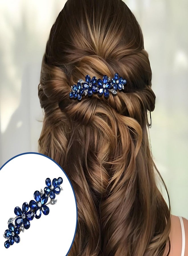 CYUXING 2Pcs Blue Hair Barrettes for Women, Rhinestone Clips with Premium Crystal, Jewelry Accessories for Women with Thin Thick Hair, Secure Grip for Various Hairstyles - Image 4